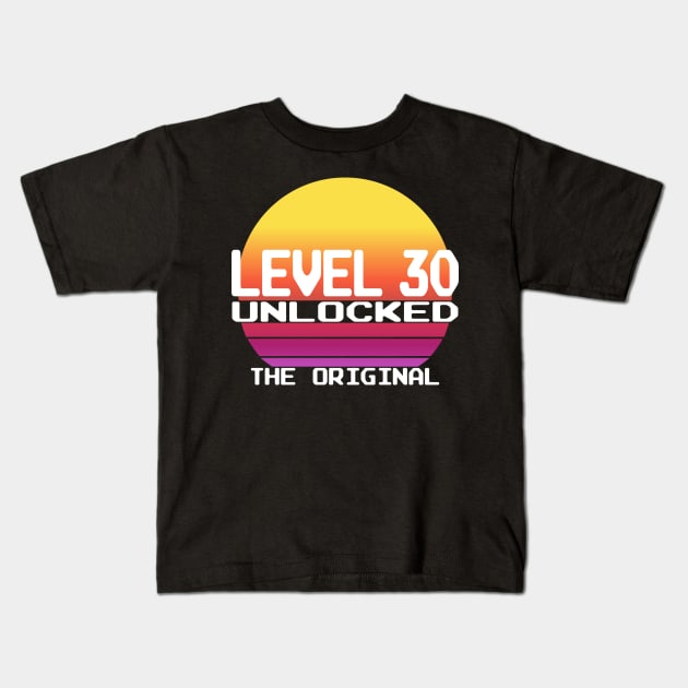 Level 30 Complete 30th Birthday 30 Years Gamer Kids T-Shirt by Kuehni